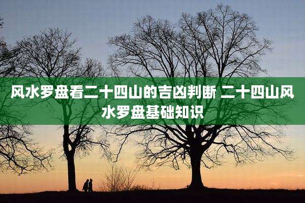 风水罗盘看二十四山的吉凶判断 二十四山风水罗盘基础知识