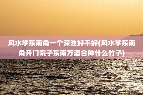 风水学东南角一个深池好不好(风水学东南角开门院子东南方适合种什么竹子)