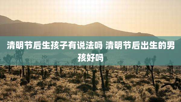 清明节后生孩子有说法吗 清明节后出生的男孩好吗