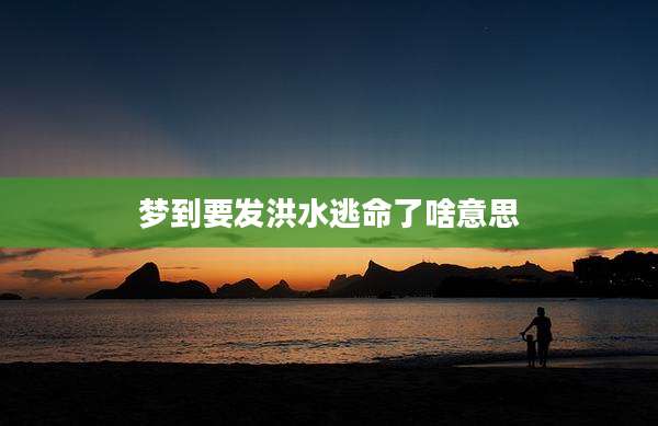 梦到要发洪水逃命了啥意思