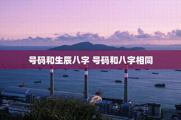 号码和生辰八字 号码和八字相同