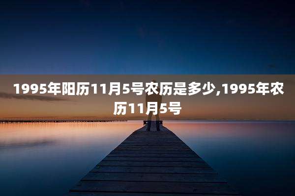 1995年阳历11月5号农历是多少,1995年农历11月5号