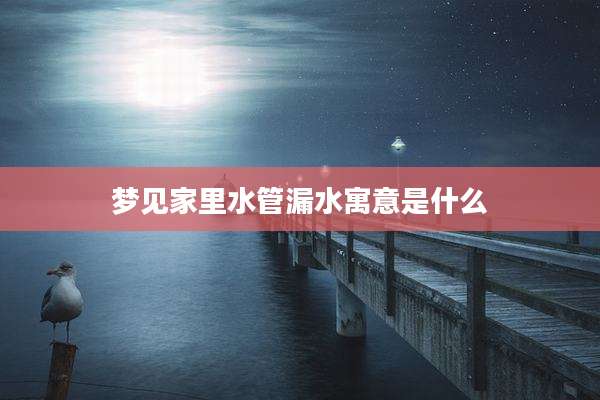 梦见家里水管漏水寓意是什么