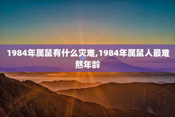 1984年属鼠有什么灾难,1984年属鼠人最难熬年龄
