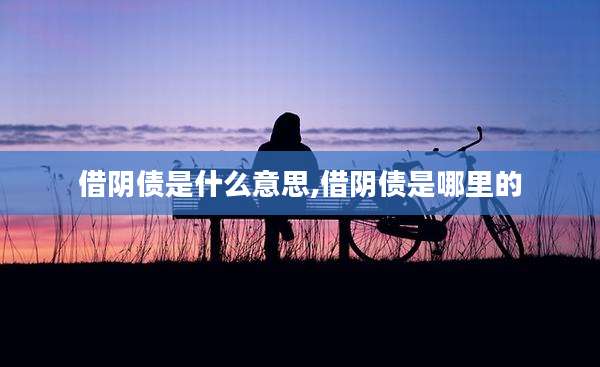 借阴债是什么意思,借阴债是哪里的