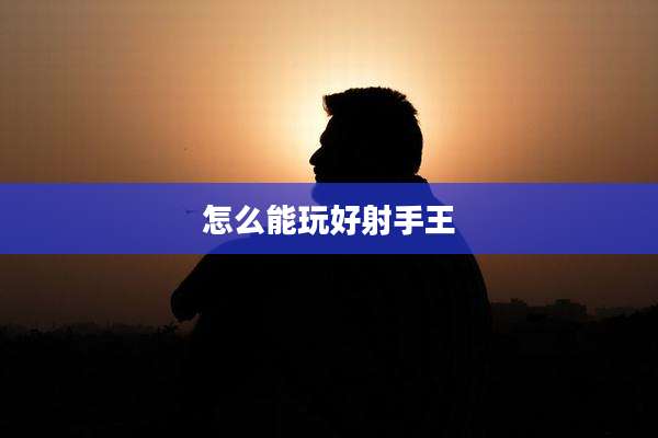 怎么能玩好射手王