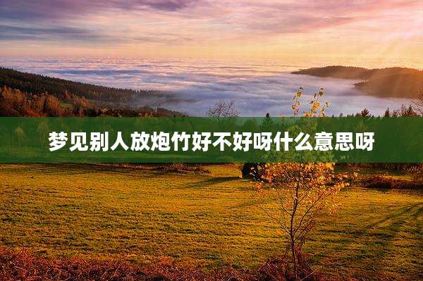 梦见别人放炮竹好不好呀什么意思呀