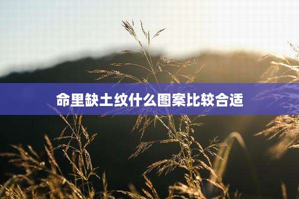 命里缺土纹什么图案比较合适