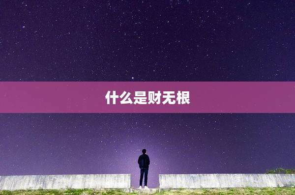 什么是财无根