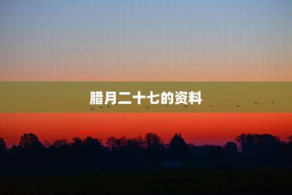 腊月二十七的资料