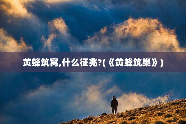 黄蜂筑窝,什么征兆?(《黄蜂筑巢》)