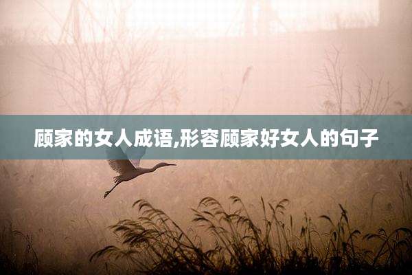 顾家的女人成语,形容顾家好女人的句子