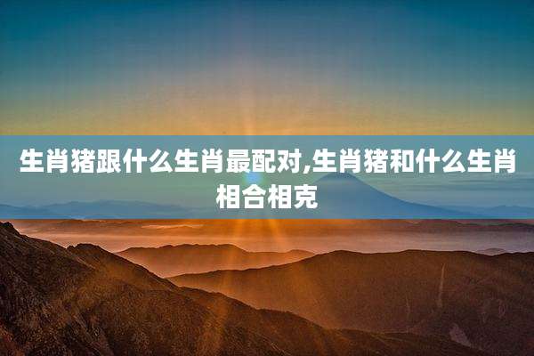 生肖猪跟什么生肖最配对,生肖猪和什么生肖相合相克