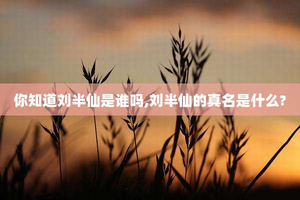 你知道刘半仙是谁吗,刘半仙的真名是什么?