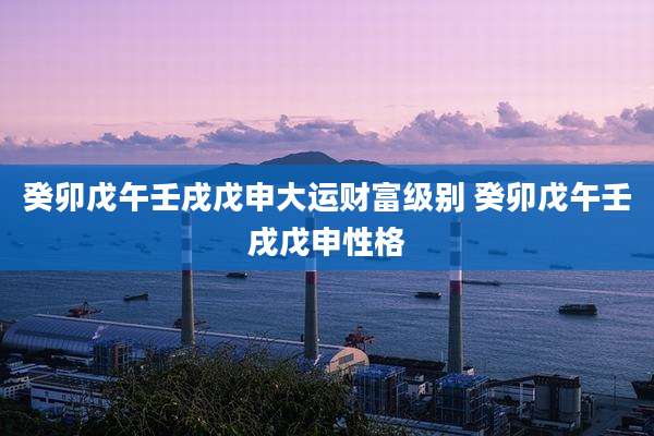 癸卯戊午壬戌戊申大运财富级别 癸卯戊午壬戌戊申性格