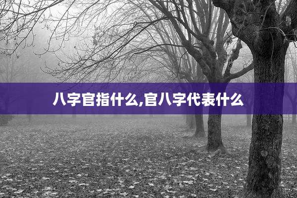 八字官指什么,官八字代表什么