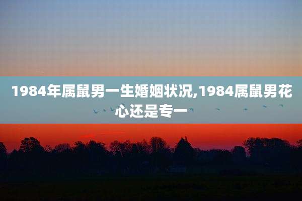 1984年属鼠男一生婚姻状况,1984属鼠男花心还是专一