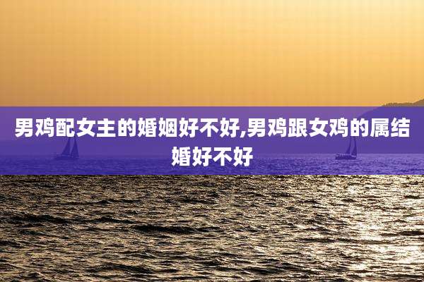 男鸡配女主的婚姻好不好,男鸡跟女鸡的属结婚好不好