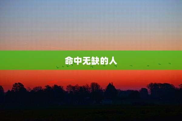 命中无缺的人