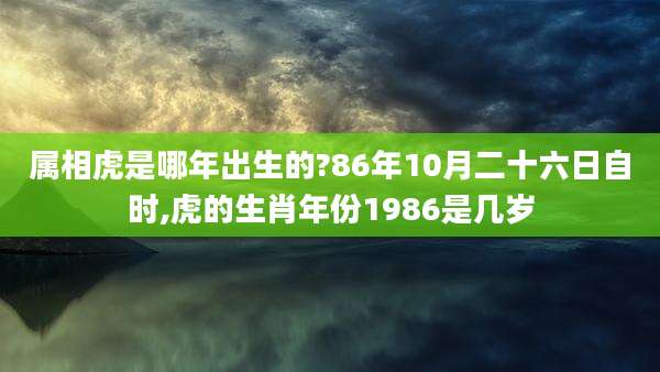 属相虎是哪年出生的?86年10月二十六日自时,虎的生肖年份1986是几岁