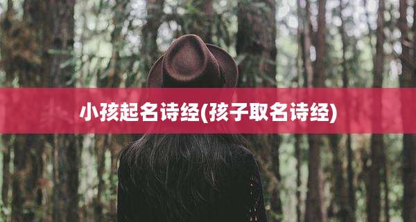小孩起名诗经(孩子取名诗经)