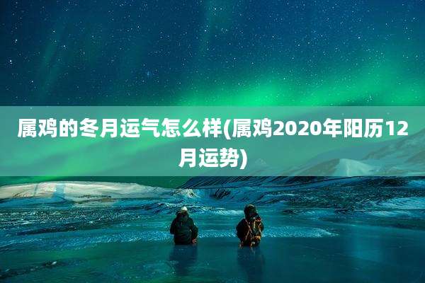 属鸡的冬月运气怎么样(属鸡2020年阳历12月运势)