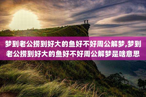 梦到老公捞到好大的鱼好不好周公解梦,梦到老公捞到好大的鱼好不好周公解梦是啥意思