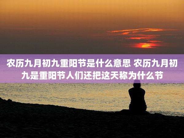 农历九月初九重阳节是什么意思 农历九月初九是重阳节人们还把这天称为什么节