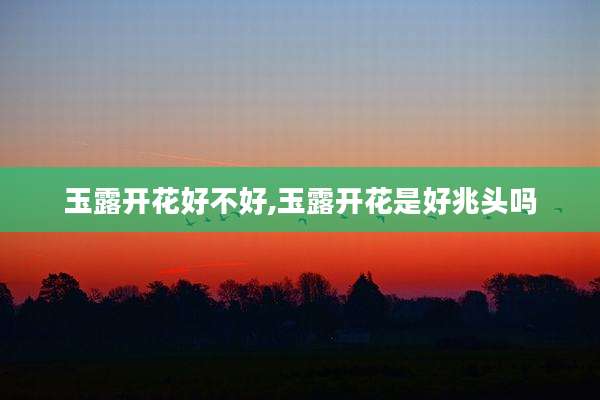 玉露开花好不好,玉露开花是好兆头吗