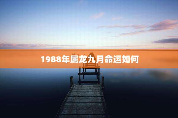 1988年属龙九月命运如何