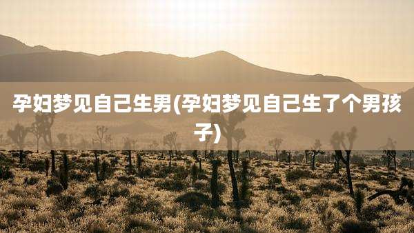孕妇梦见自己生男(孕妇梦见自己生了个男孩子)