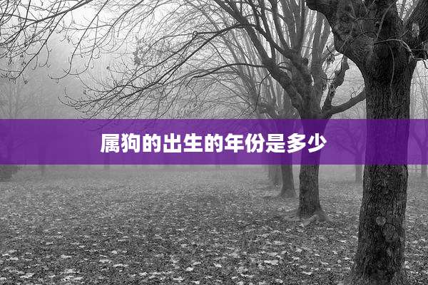 属狗的出生的年份是多少