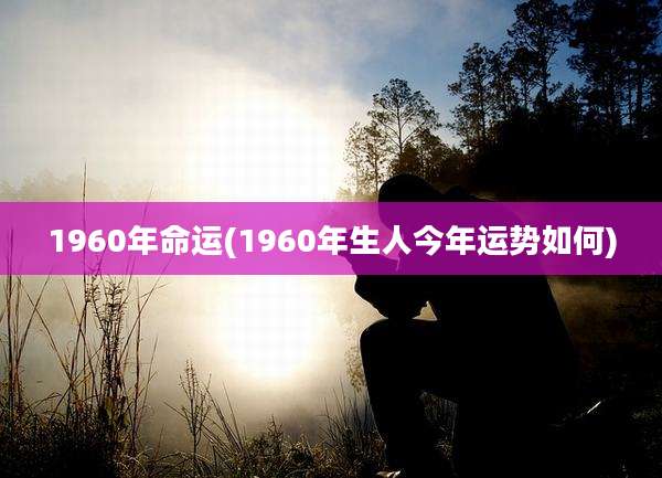 1960年命运(1960年生人今年运势如何)