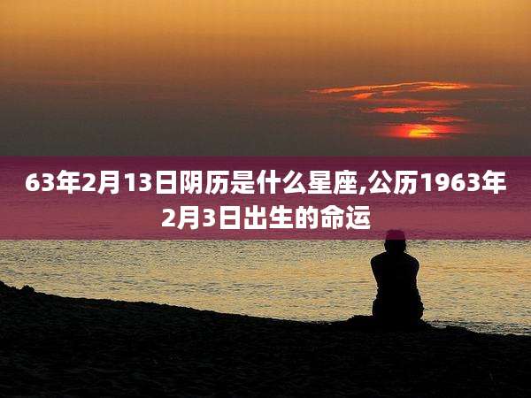 63年2月13日阴历是什么星座,公历1963年2月3日出生的命运