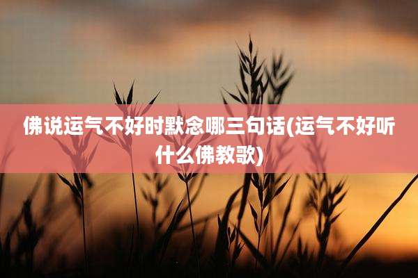 佛说运气不好时默念哪三句话(运气不好听什么佛教歌)