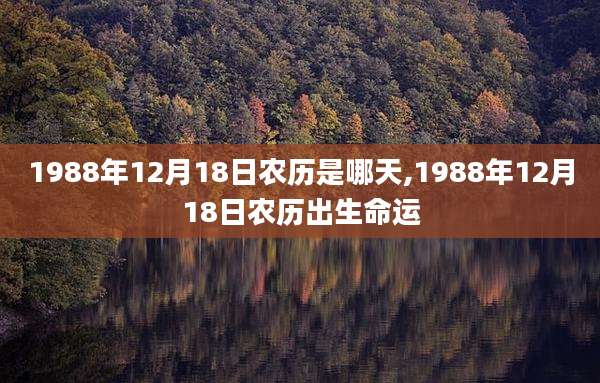 1988年12月18日农历是哪天,1988年12月18日农历出生命运