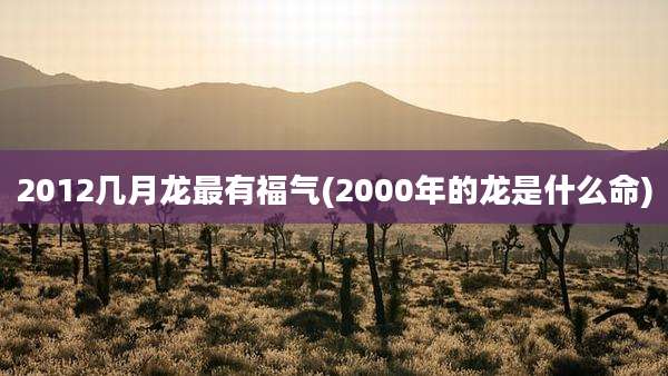 2012几月龙最有福气(2000年的龙是什么命)