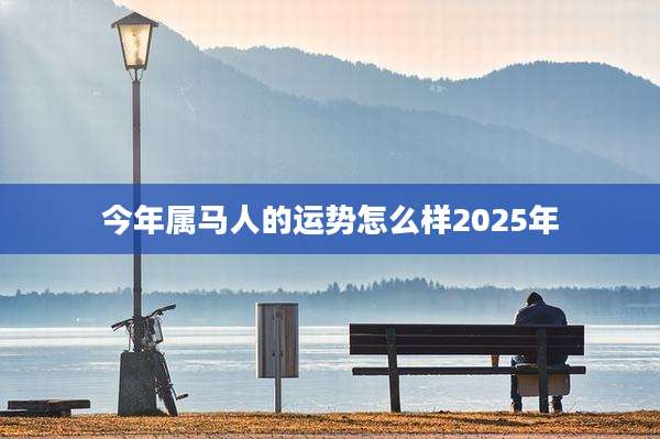 今年属马人的运势怎么样2025年