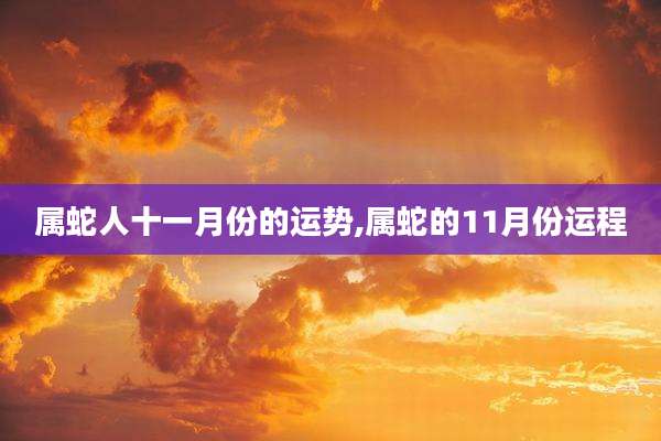 属蛇人十一月份的运势,属蛇的11月份运程