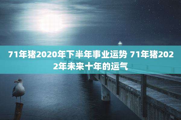 71年猪2020年下半年事业运势 71年猪2022年未来十年的运气
