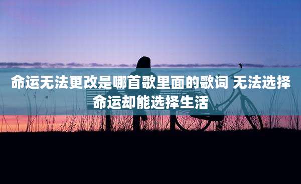 命运无法更改是哪首歌里面的歌词 无法选择命运却能选择生活