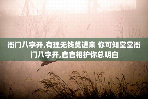 衙门八字开,有理无钱莫进来 你可知堂堂衙门八字开,官官相护你总明白