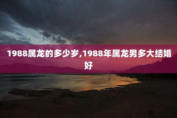 1988属龙的多少岁,1988年属龙男多大结婚好
