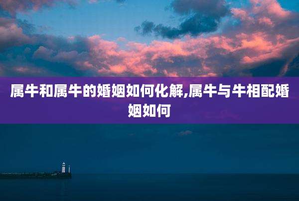 属牛和属牛的婚姻如何化解,属牛与牛相配婚姻如何