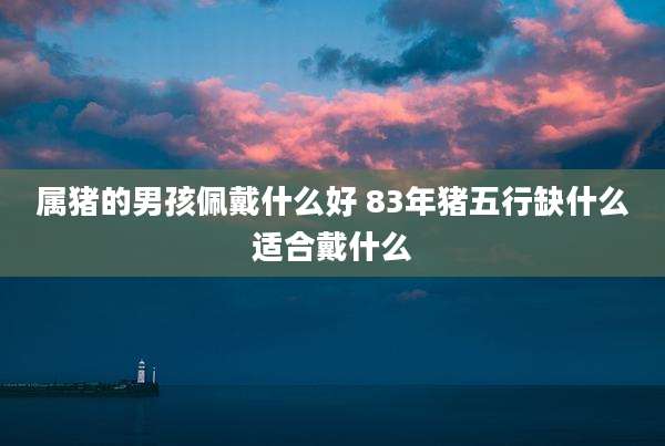 属猪的男孩佩戴什么好 83年猪五行缺什么适合戴什么