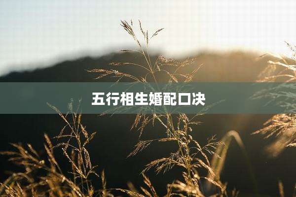 五行相生婚配口决