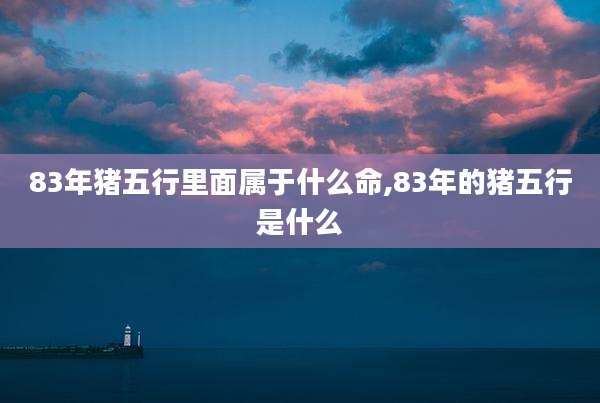 83年猪五行里面属于什么命,83年的猪五行是什么