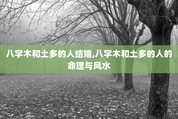 八字木和土多的人结婚,八字木和土多的人的命理与风水