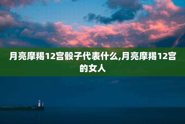 月亮摩羯12宫骰子代表什么,月亮摩羯12宫的女人