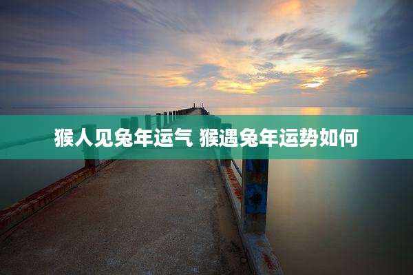 猴人见兔年运气 猴遇兔年运势如何